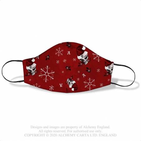 Red Creepmas sublima Fashion Face Covering (AFC6) ~ Face Coverings / Masks | Alchemy England