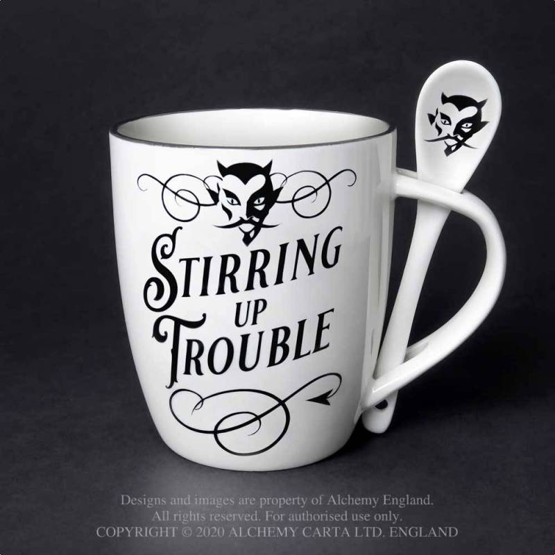 Stirring up Trouble: Mug and Spoon Set (ALMUG17) ~ Mugs | Alchemy England