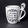 Freaks Like Me Drink Tea: Mug and Spoon Set (ALMUG19) ~ Mugs | Alchemy England