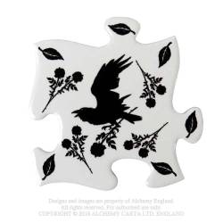 Black Raven & Rose (CJ5) ~ Jigsaw Coasters | Alchemy England