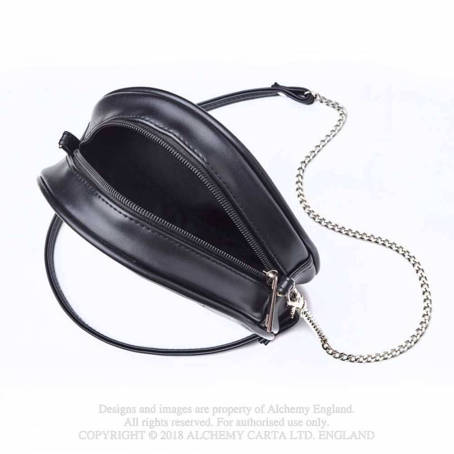 New Alchemy Gothic Icon Round Black PU Purse Shoulder Bag Handbag Designed In UK 