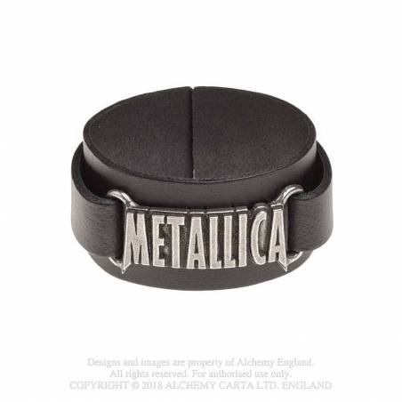 Metallica: logo (HRWL444) ~ Leather Wriststraps | Alchemy England