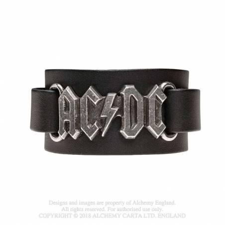 AC/DC: logo (HRWL446) ~ Leather Wriststraps | Alchemy England