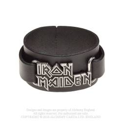 Iron Maiden: logo (HRWL447) ~ Leather Wriststraps | Alchemy England