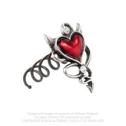Small Alchemy Gothic Devil Heart Pewter Fashion Bracelet Made in England 
