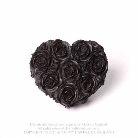 Rose Heart Box - Black (SA19) ~ Caskets & Boxes | Alchemy England