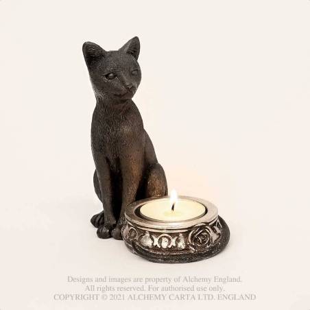 Black Cat T-Light (V100) ~ Candle Holders & Tea Lights | Alchemy England