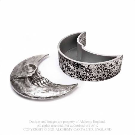 Skull Moon Box - Silver (V104S) ~ Caskets & Boxes | Alchemy England