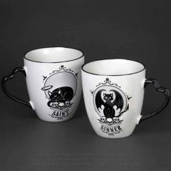 Saint & Sinner Double Sided Couple Mug Set (CM4) ~ Mugs | Alchemy England