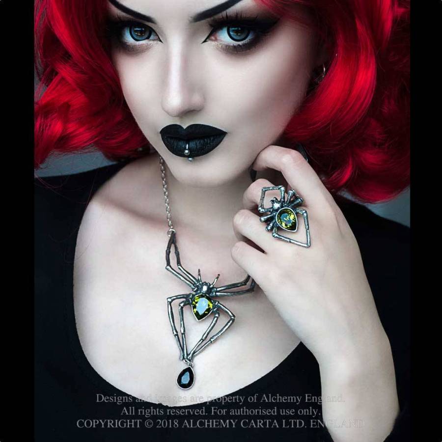 NEW UNUSED SteamPunk Victorian Alchemy Gothic Pewter Emerald Venom Necklace 