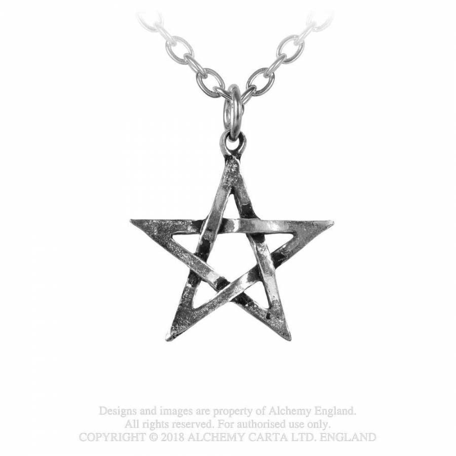 Skye Jewelry Large Pentagram Necklace Wrapped in Thorny Vine w/Single Rose Highly Detailed Metal Alloy Design w/Adjustable Chain 16-19 w/Pentagram 2 x 2 