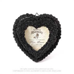 Small Black Rose Heart Photo Frame (SA21) ~ Photo Frame | Alchemy England