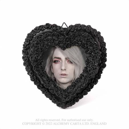 Small Black Rose Heart Photo Frame (SA21) ~ Photo Frame | Alchemy England
