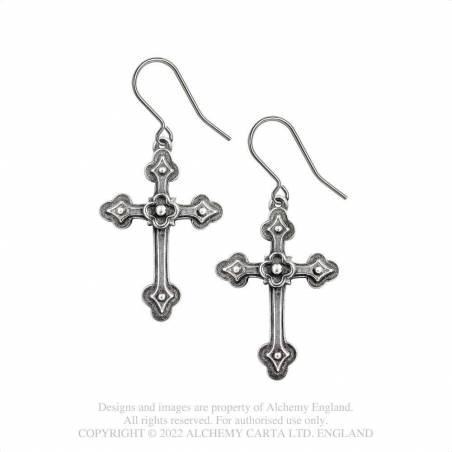 Gothic Devotion Crosses (Pair) (E464) ~ Droppers | Alchemy England