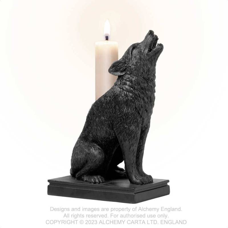 Ulula Noctis (Wolf Candlestick) (V115) ~ Candle Holders & Tea Lights | Alchemy England