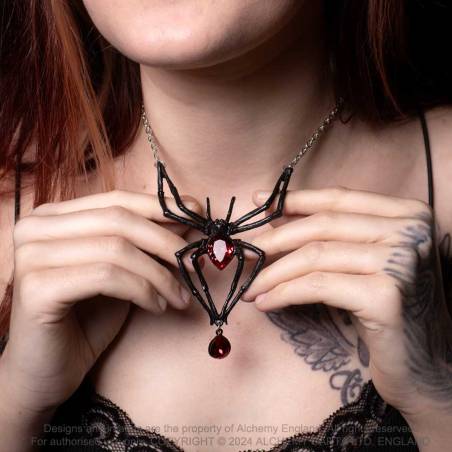 Gothic Black Widow Retro Stainless Steel Spider Pendant - WOLFHA