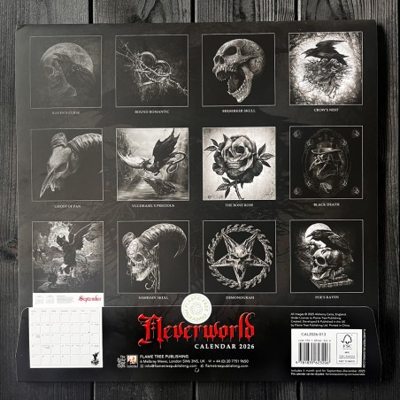 Alchemy Gothic 'Neverworld' Black & White 2026 Wall Calendar (CAL26BW) ~ Calendars | Alchemy England