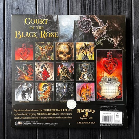 Alchemy Gothic 'Court Of The Black Rose' 2026 Wall Calendar (CAL26) ~ Calendars | Alchemy England