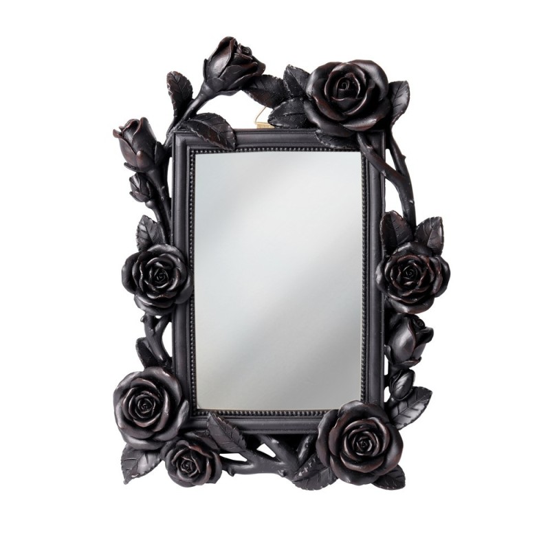 Rose & Vine Mirror (6x4") Black (SA24) ~ Photo Frame | Alchemy England