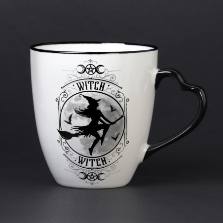 Witch: Mug with Heart Handle (ALMUG27) ~ Mugs | Alchemy England