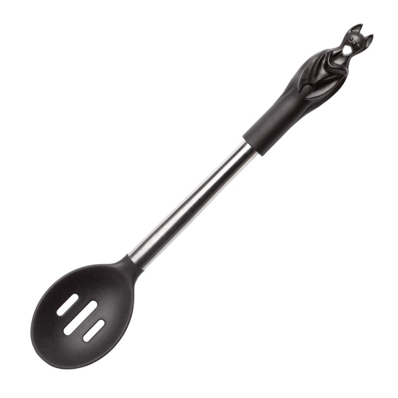 Black Bat Slotted Spoon (KU10) ~ Kitchen Utensils | Alchemy England