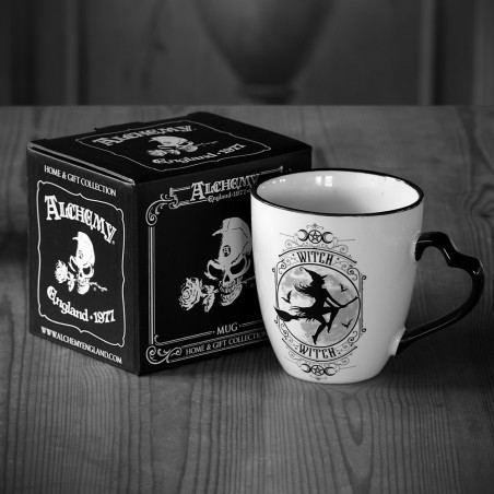 Witch: Mug with Heart Handle (ALMUG27) ~ Mugs | Alchemy England